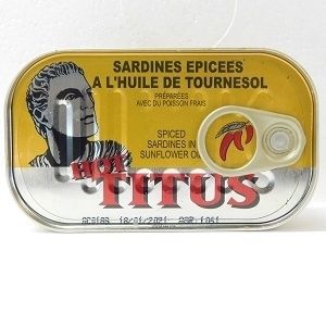 TITUS SARDINES SUNFLOWER OIL 125G