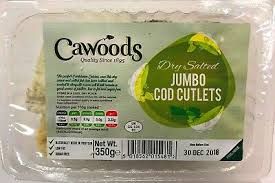 CAWOODS JUMBO SALTED COD CUTLETS 350G